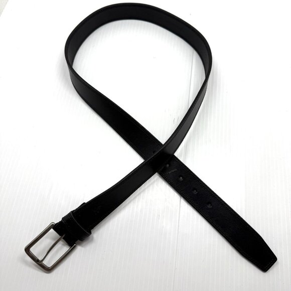 Frye Black Leather Belt 35mm Genuine Pull Up Adjustable Buckle Classic Size 36 - Picture 2 of 7